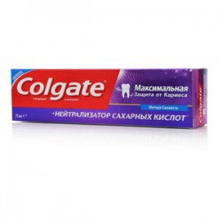 Зубная паста Colgate максимальная защита от кариеса + нейтрализатор сахарных кислот мятная свежесть 75 мл