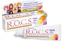 Зубная паста для детей 74 г Rocs лимон, апельсин, ваниль