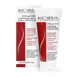Крем для ног Кора с эфирными маслами мяты и чайного дерева 100 мл